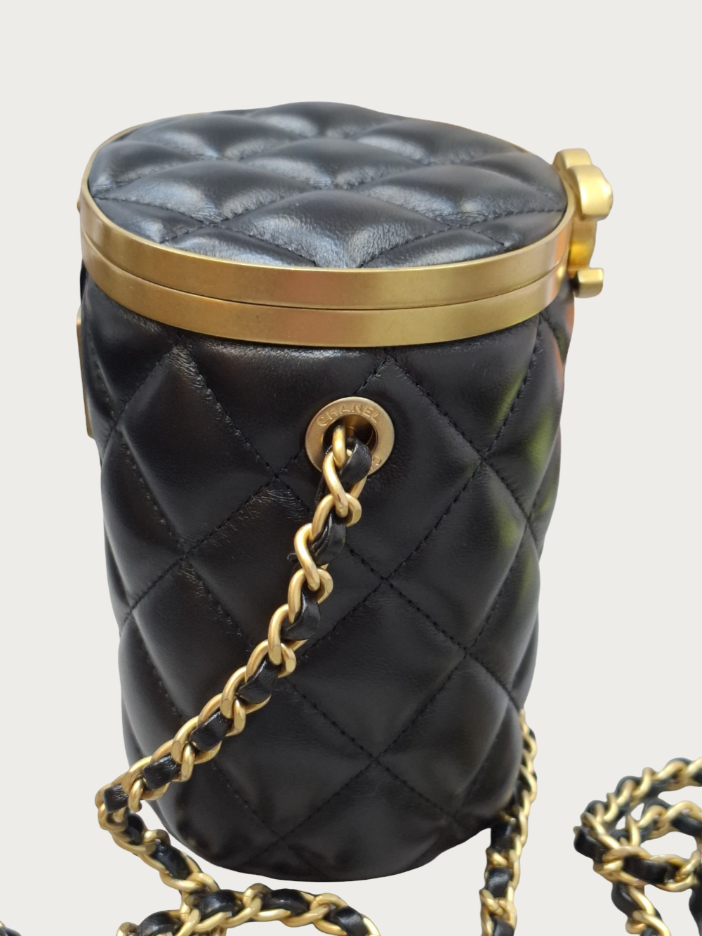Chanel Mini Black Lambskin Crown Box Bag - Image 3