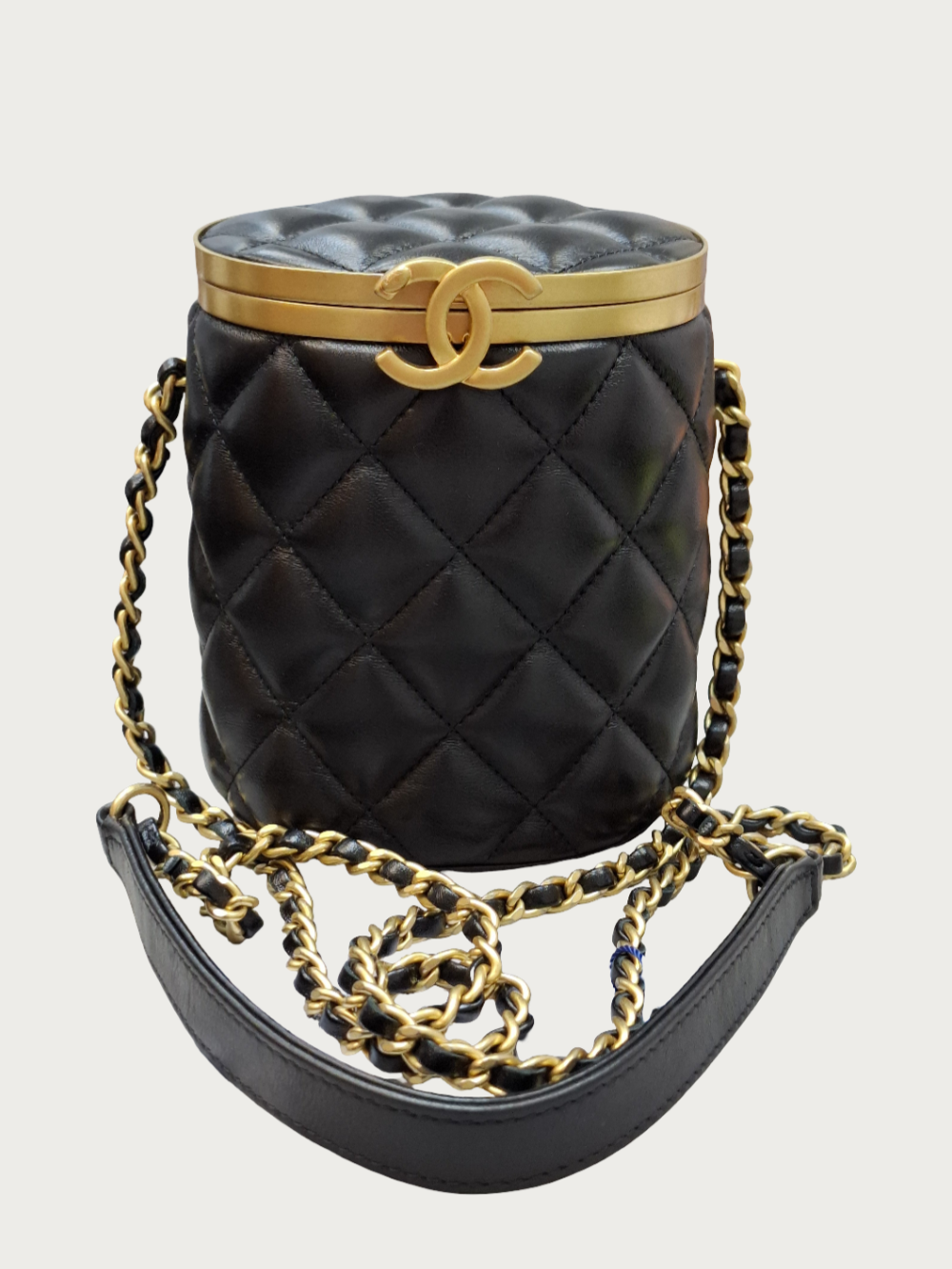 Chanel Mini Black Lambskin Crown Box Bag